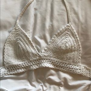 Super cute white knitted bathing suit